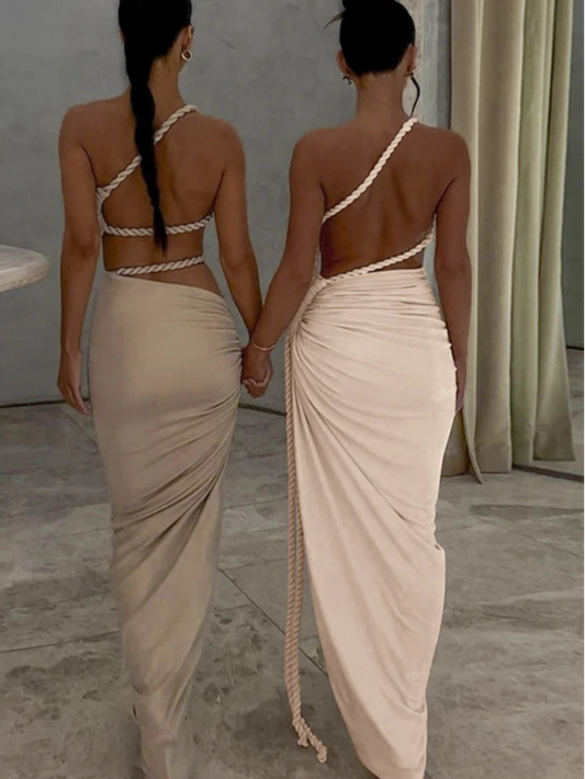 Robe Longue Asymétrique — "Amalia"