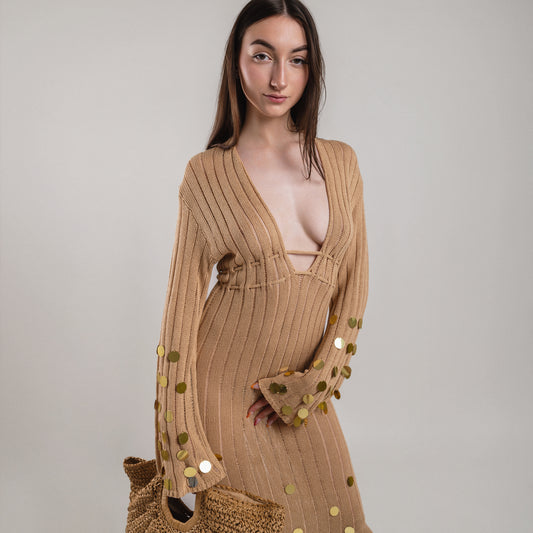 Robe Longue à Sequins — "Coachella Glow"
