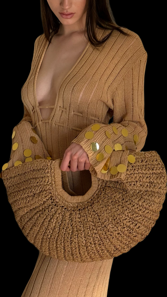 Sac Demi-Lune Tressé — "Soléna"
