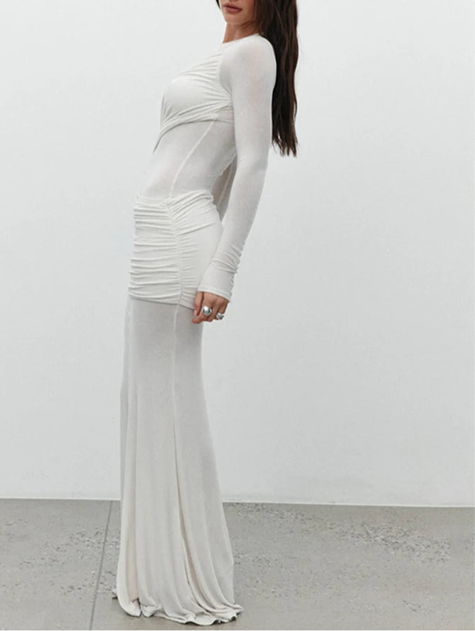 Robe longue col rond slim fit — Urban Muse