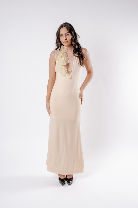 Robe longue dos nu col licou — Sunset Royale