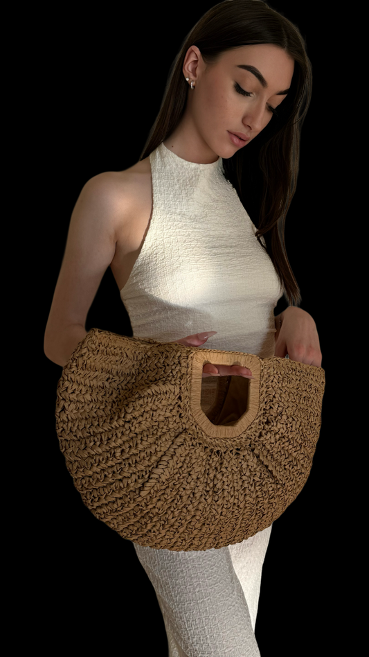 Sac Demi-Lune Tressé — "Soléna"