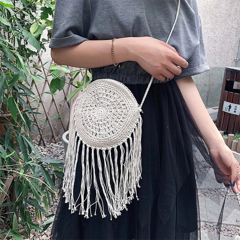 Sac Rond Bohème à Franges