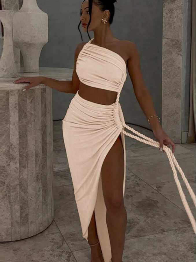Robe Longue Asymétrique — "Amalia"