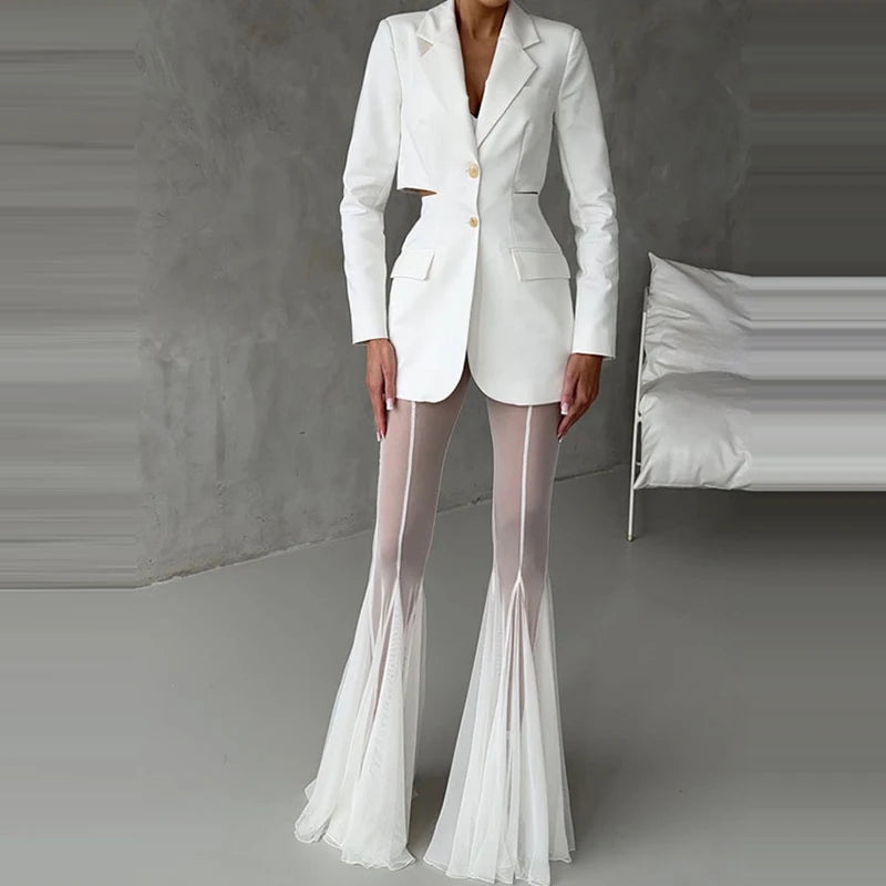 Pantalon flare slim plissé — Office Chic