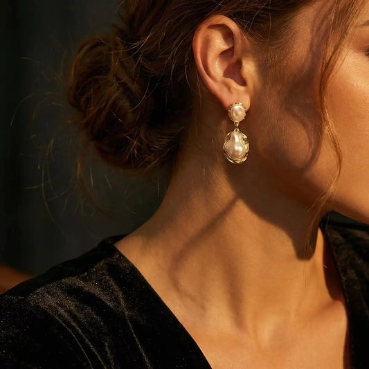 Boucles d’oreilles pendantes perles