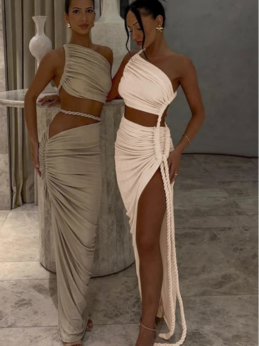 Robe Longue Asymétrique — "Amalia"