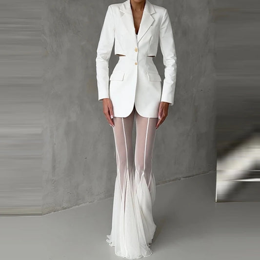 Pantalon flare slim plissé — Office Chic