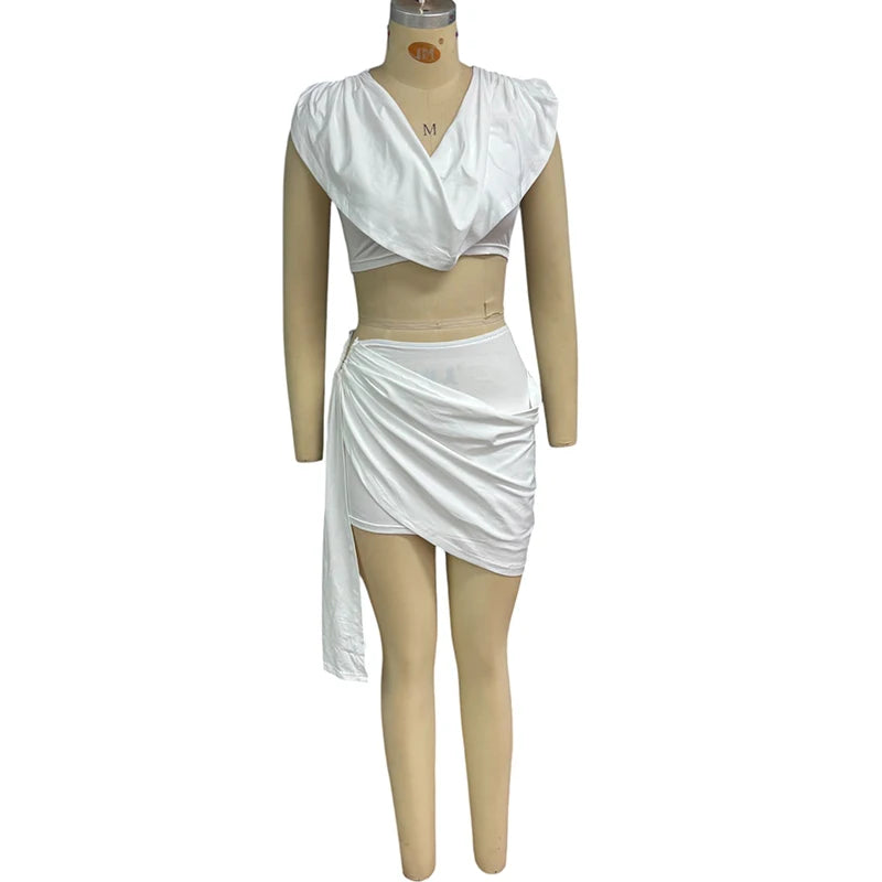 Robe mini asymétrique col V — Night Out