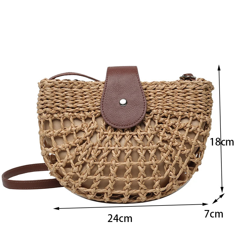 Sac Bohème Demi-Lune en Paille