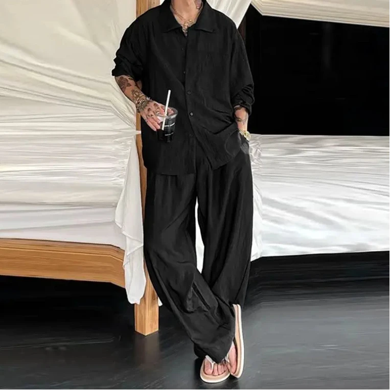 Ensemble homme chemise manches longues et pantalon