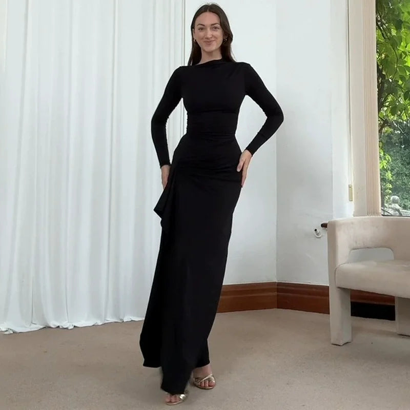 Robe longue élégante manches évasées — French Elegance