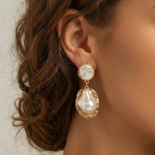 Boucles d’oreilles pendantes perles