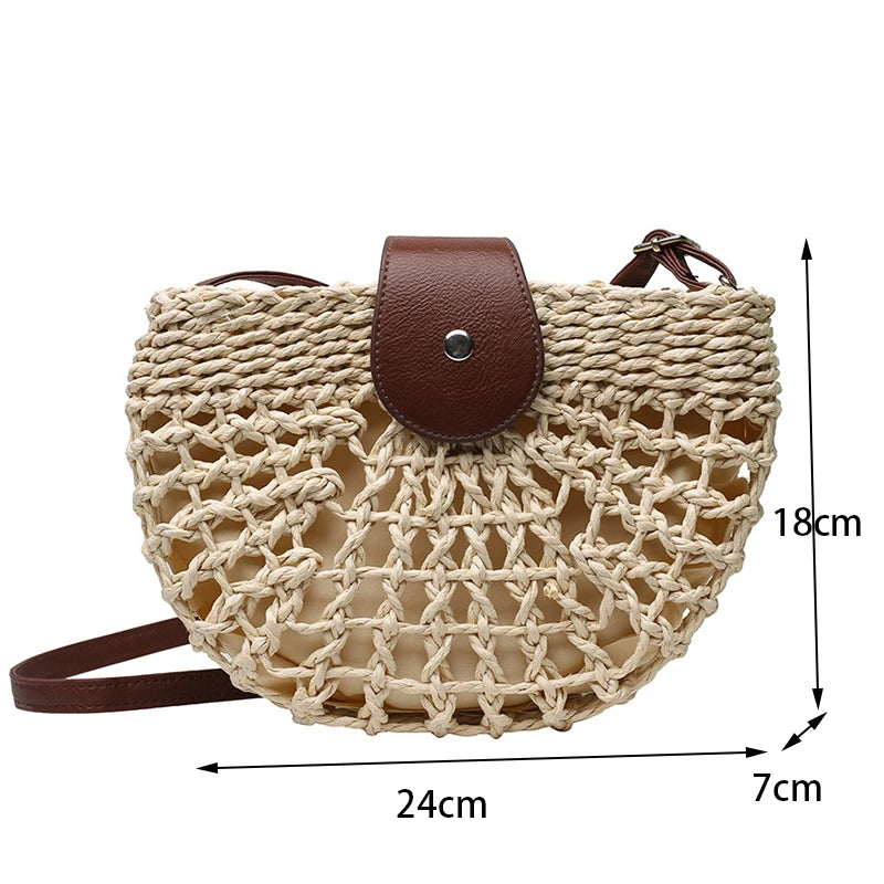 Sac Bohème Demi-Lune en Paille