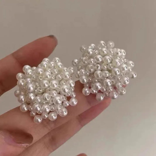Boucles d'oreilles fleur en perles