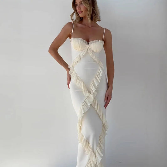 Robe Longue Fendue Froncée — "Célia"