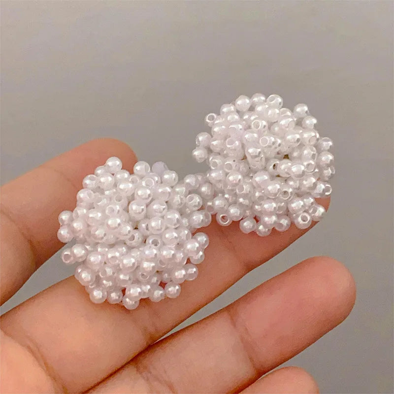 Boucles d'oreilles fleur en perles
