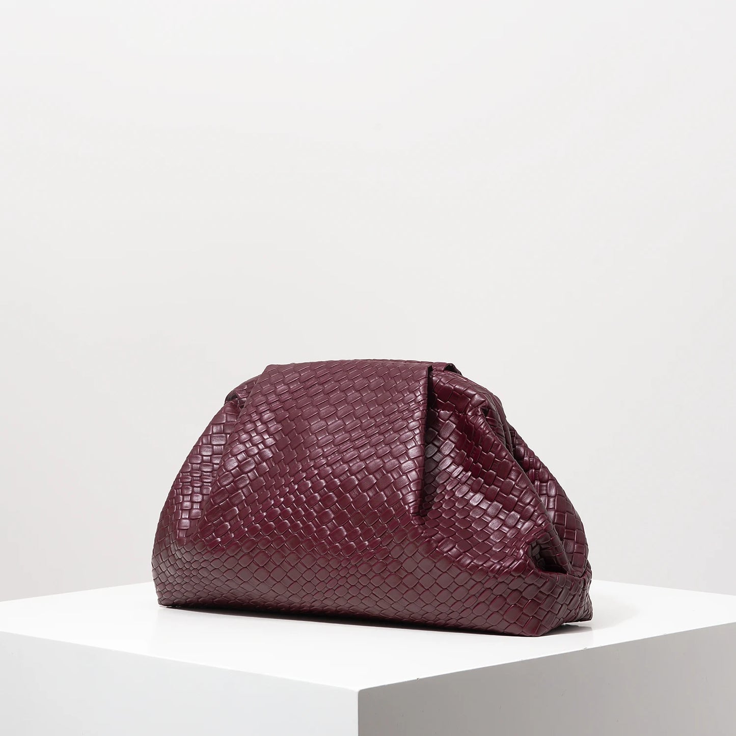Sac à main vintage en cuir artificiel à motif tissé