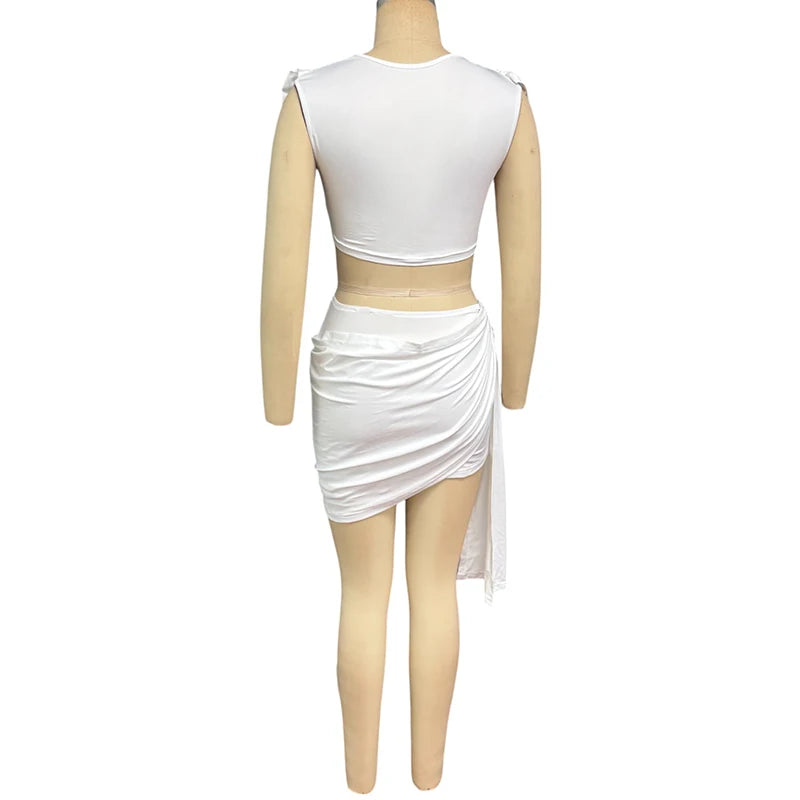 Robe mini asymétrique col V — Night Out