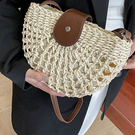 Sac Bohème Demi-Lune en Paille