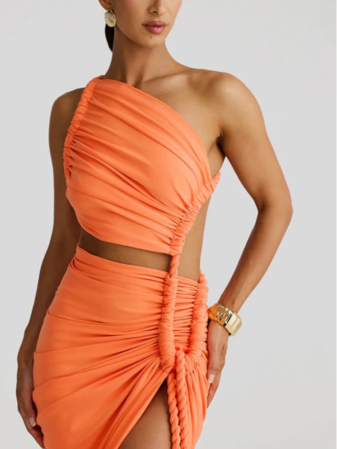 Robe Longue Asymétrique — "Amalia"